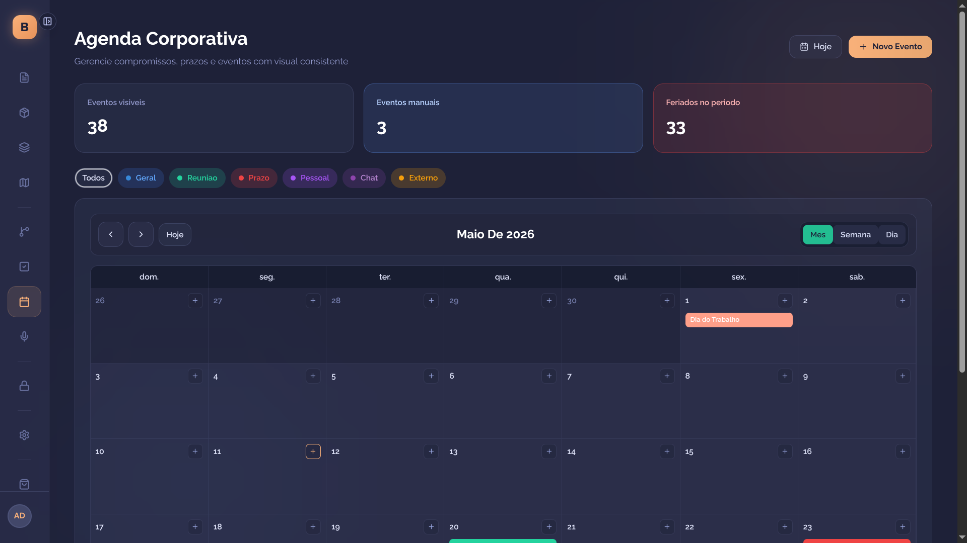 Calendário Corporativo